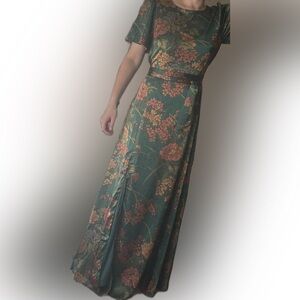 Baltic Born Green floral maxi dress